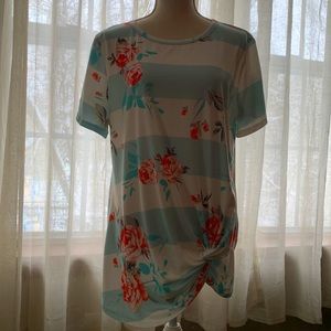 Striped and floral top